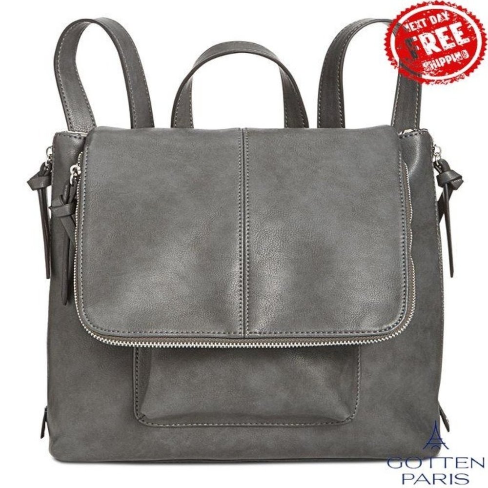 I.N.C. International Concepts Elliah Convertible Backpack Charcoal/Silver Women - Picture 1 of 7